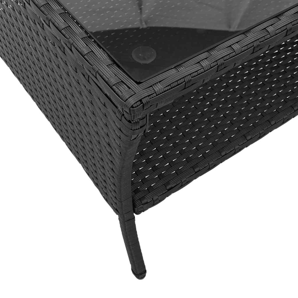 Tuinbank 2-zits met kussens & tafel poly rattan zwart is nu te koop bij PeponiXL, paradijselijk wonen!