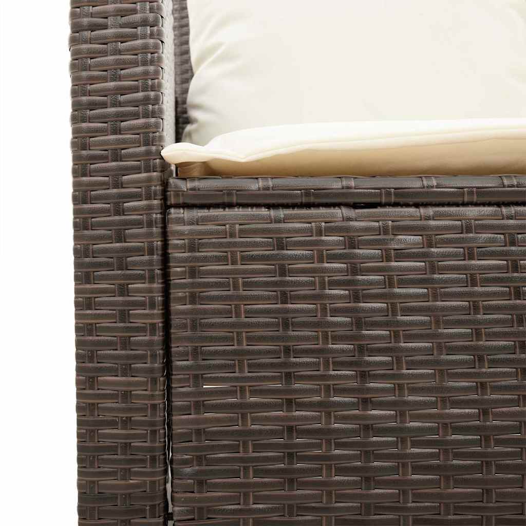 Tuinbank 2-zits met kussens & tafel poly rattan bruin is nu te koop bij PeponiXL, paradijselijk wonen!