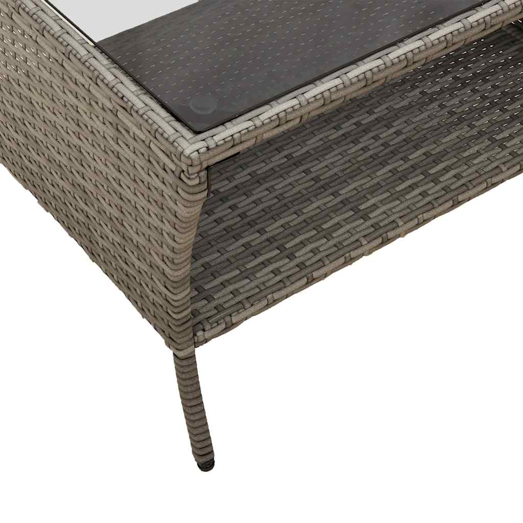 Tuinbank 2-zits met kussens & tafel poly rattan grijs is nu te koop bij PeponiXL, paradijselijk wonen!