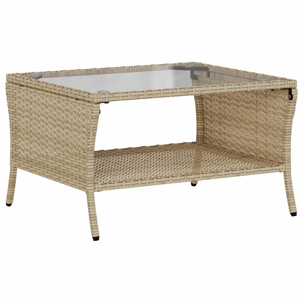 Tuinbank 2-zits met kussens & tafel poly rattan beige is nu te koop bij PeponiXL, paradijselijk wonen!