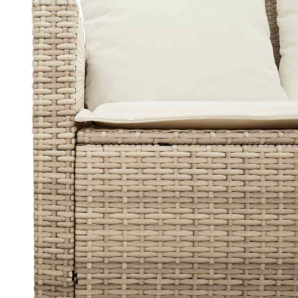 Tuinbank 2-zits met kussens & tafel poly rattan beige is nu te koop bij PeponiXL, paradijselijk wonen!