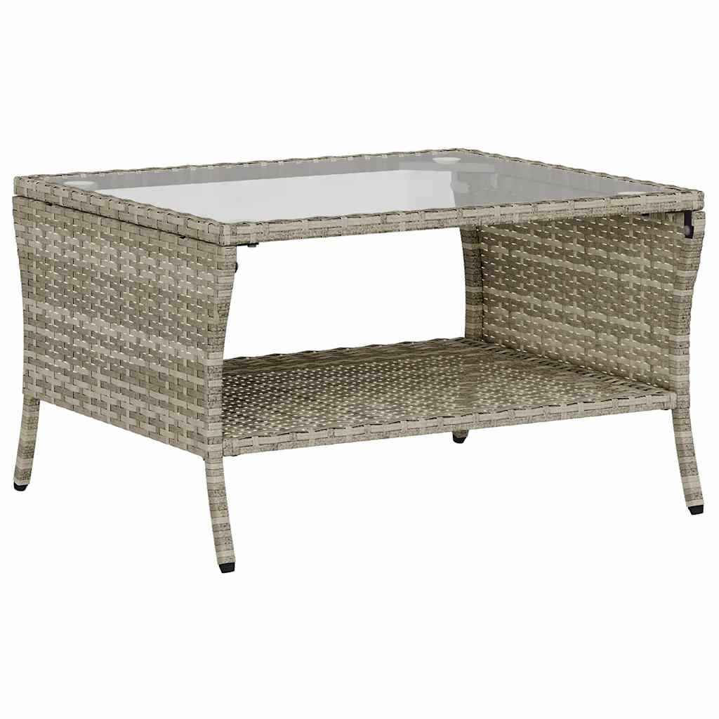 Tuinbank 2-zits met kussens & tafel poly rattan lichtgrijs is nu te koop bij PeponiXL, paradijselijk wonen!