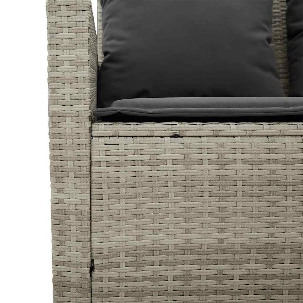 Tuinbank 2-zits met kussens & tafel poly rattan lichtgrijs is nu te koop bij PeponiXL, paradijselijk wonen!