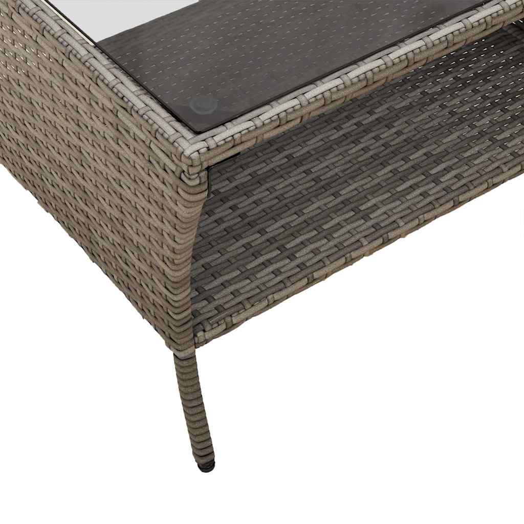Tuinbank 2-zits met kussens & tafel poly rattan grijs is nu te koop bij PeponiXL, paradijselijk wonen!
