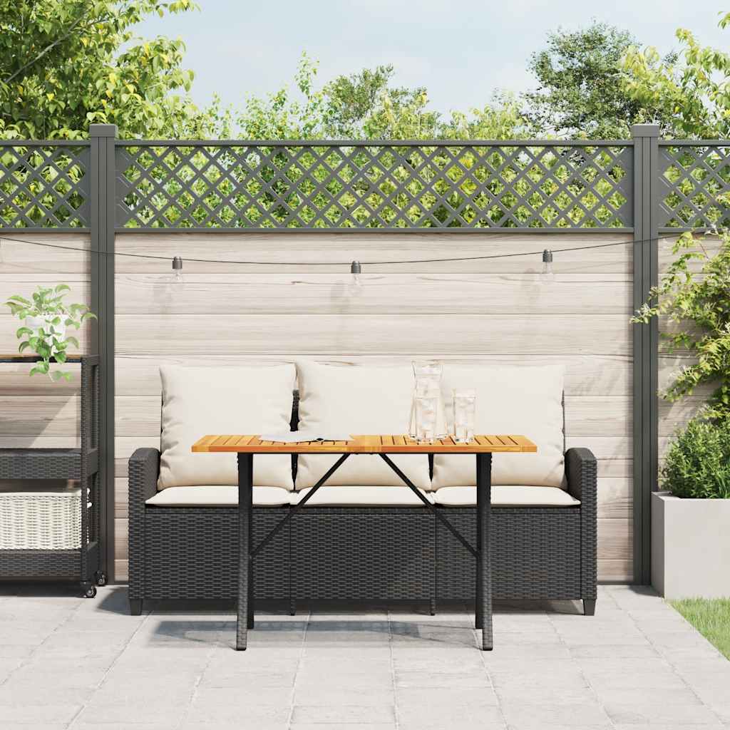 Tuinbank 3-zits met kussens & tafel poly rattan zwart is nu te koop bij PeponiXL, paradijselijk wonen!