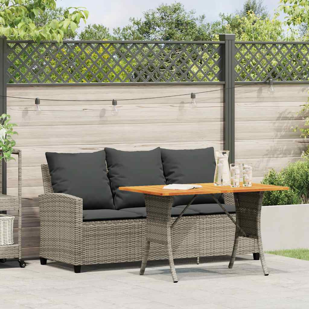 Tuinbank 3-zits met kussens & tafel poly rattan grijs is nu te koop bij PeponiXL, paradijselijk wonen!