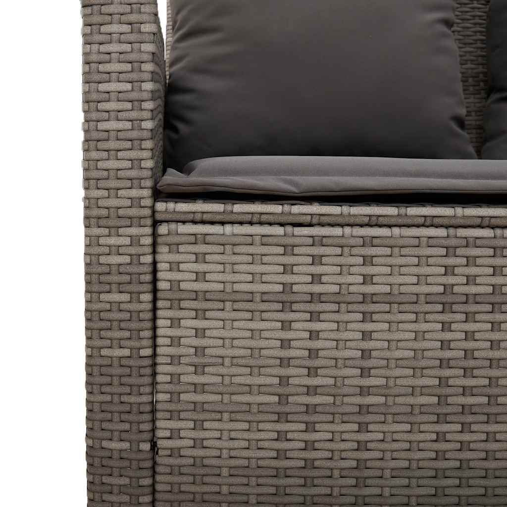 Tuinbank 3-zits met kussens & tafel poly rattan grijs is nu te koop bij PeponiXL, paradijselijk wonen!