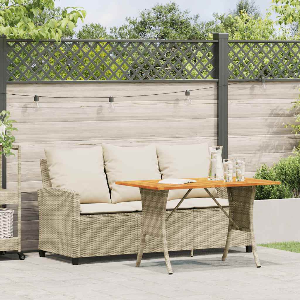 Tuinbank 3-zits met kussens & tafel poly rattan beige is nu te koop bij PeponiXL, paradijselijk wonen!
