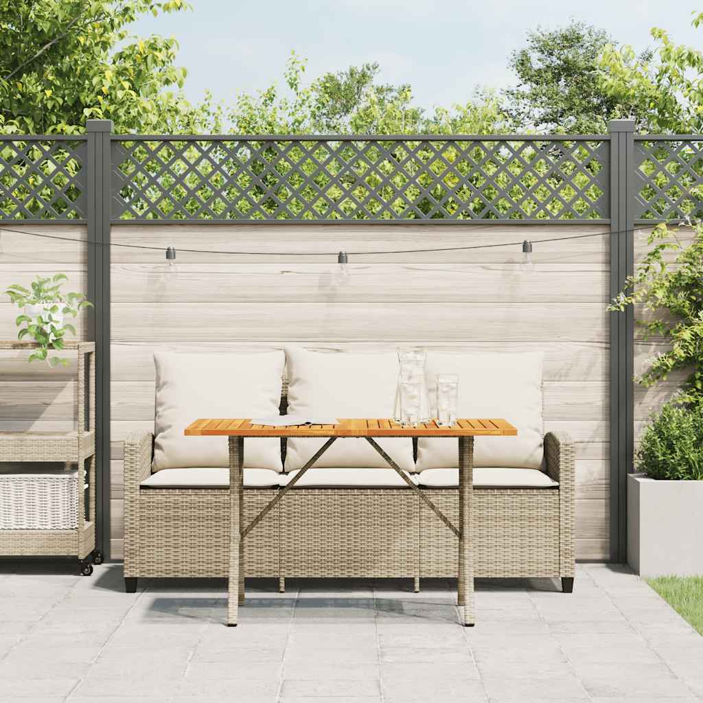 Tuinbank 3-zits met kussens & tafel poly rattan beige is nu te koop bij PeponiXL, paradijselijk wonen!