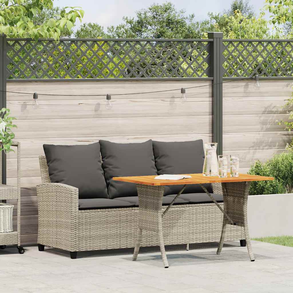 Tuinbank 3-zits met kussens & tafel poly rattan lichtgrijs is nu te koop bij PeponiXL, paradijselijk wonen!