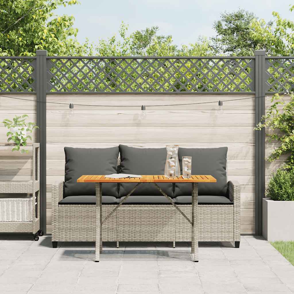 Tuinbank 3-zits met kussens & tafel poly rattan lichtgrijs is nu te koop bij PeponiXL, paradijselijk wonen!