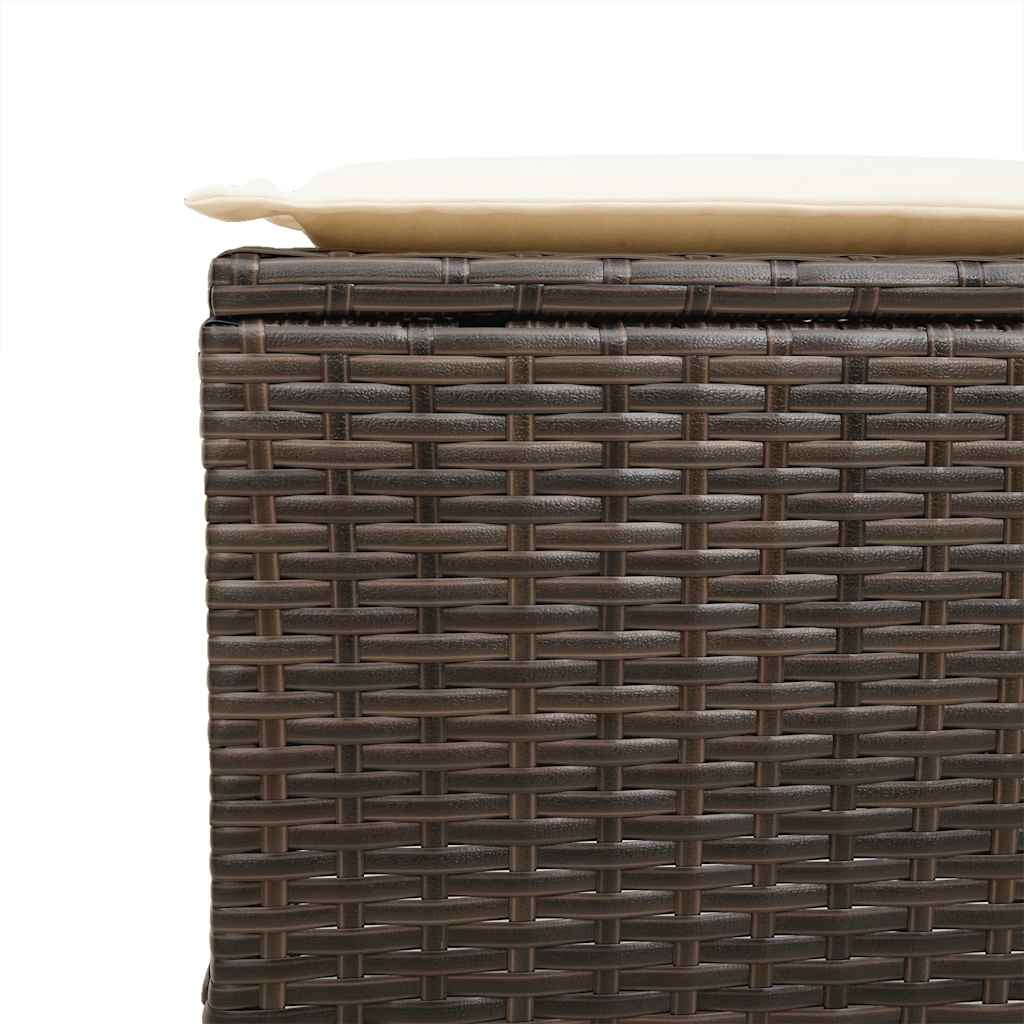4-delige tuinbankset met kussens, bruin polyrotan is nu te koop bij PeponiXL, paradijselijk wonen!