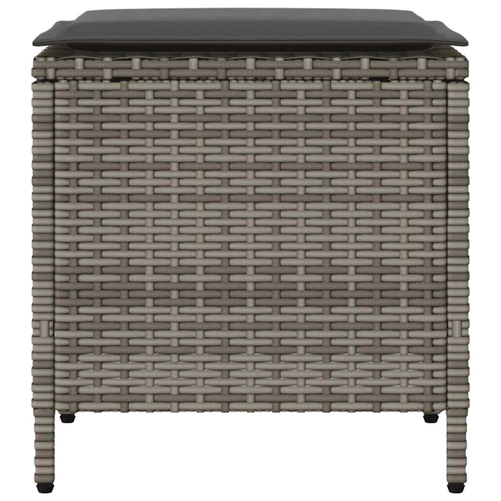 4-delige tuinbankset met kussens, grijs polyrotan is nu te koop bij PeponiXL, paradijselijk wonen!