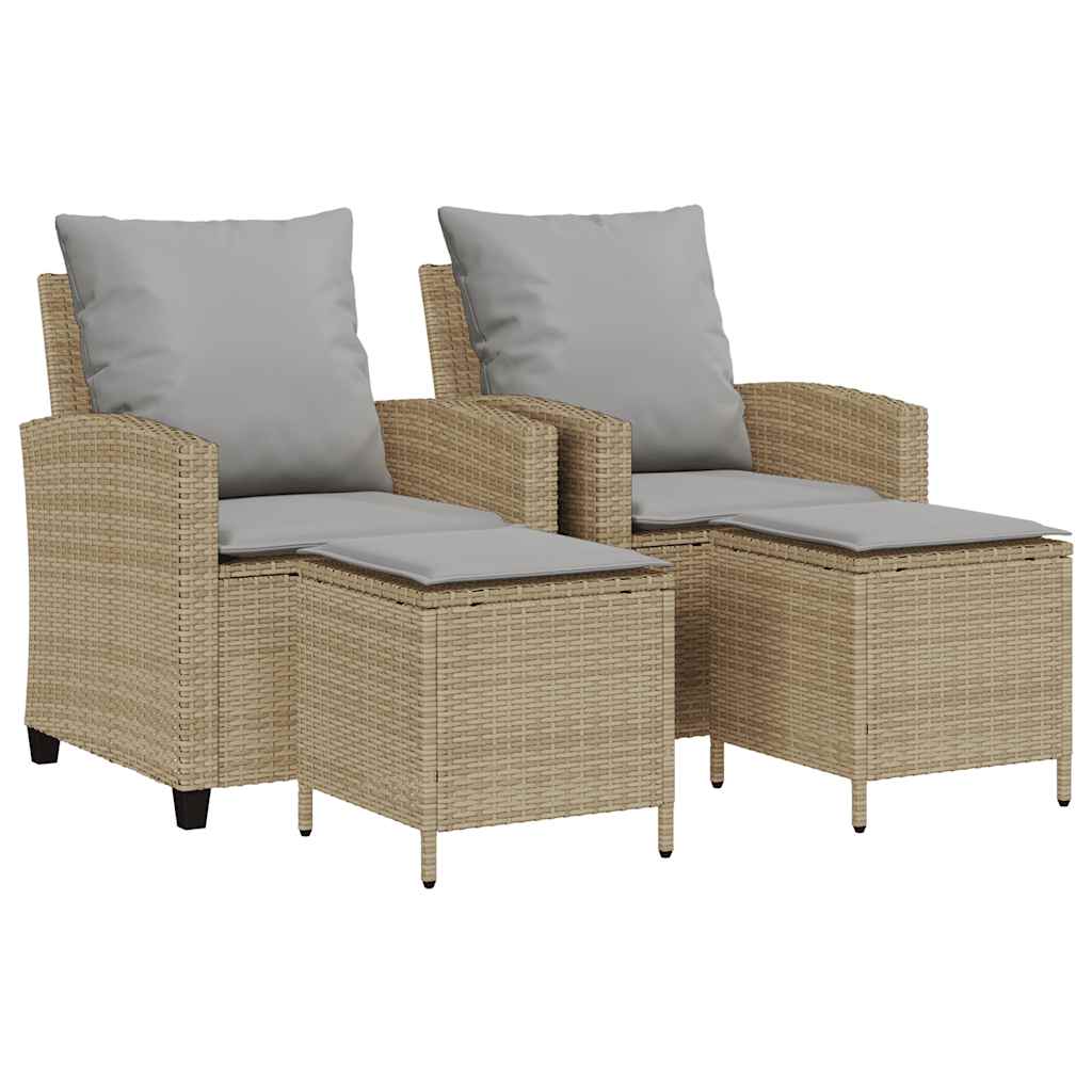 4-delige tuinbankset met kussens beige polyrotan is nu te koop bij PeponiXL, paradijselijk wonen!