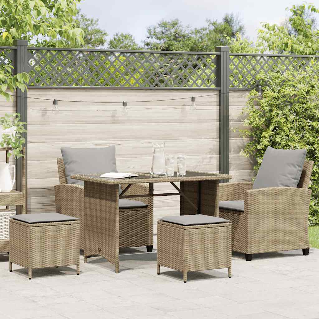 4-delige tuinbankset met kussens beige polyrotan is nu te koop bij PeponiXL, paradijselijk wonen!