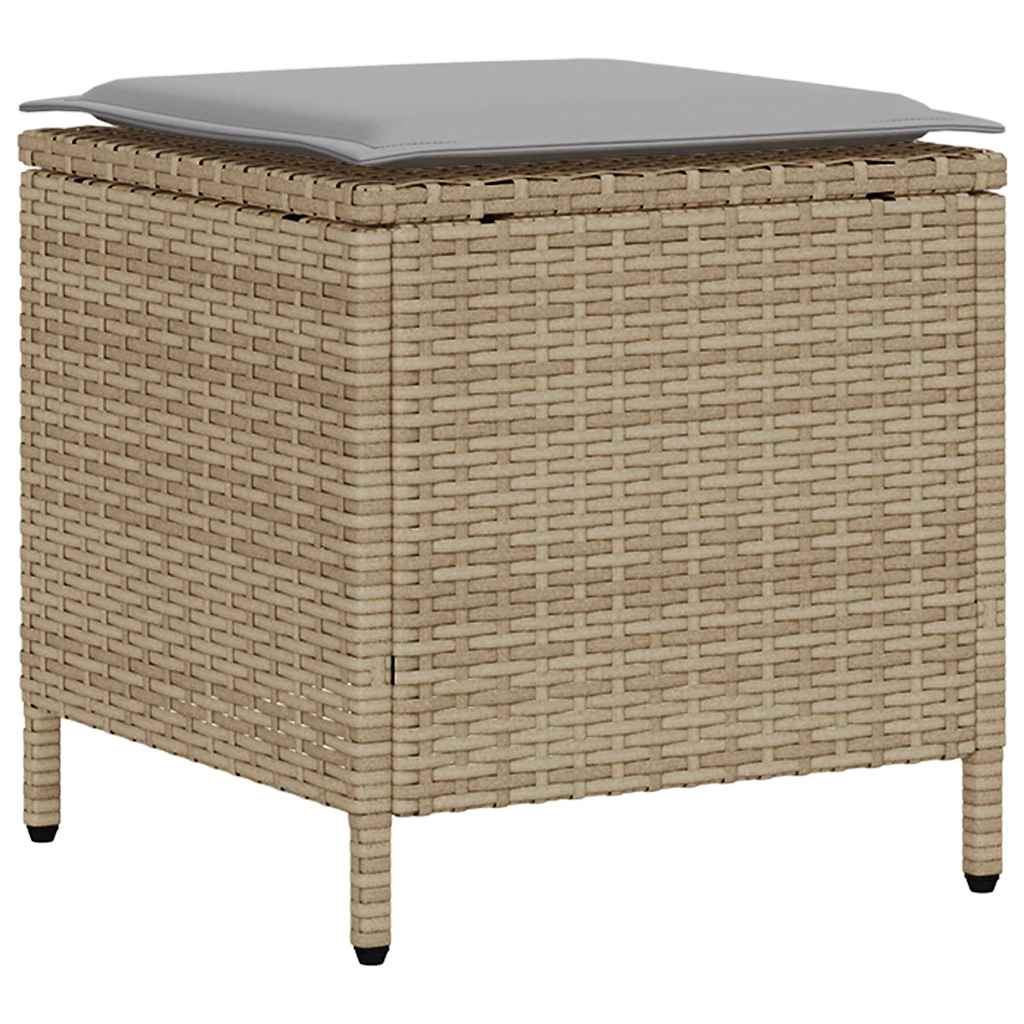 4-delige tuinbankset met kussens beige polyrotan is nu te koop bij PeponiXL, paradijselijk wonen!