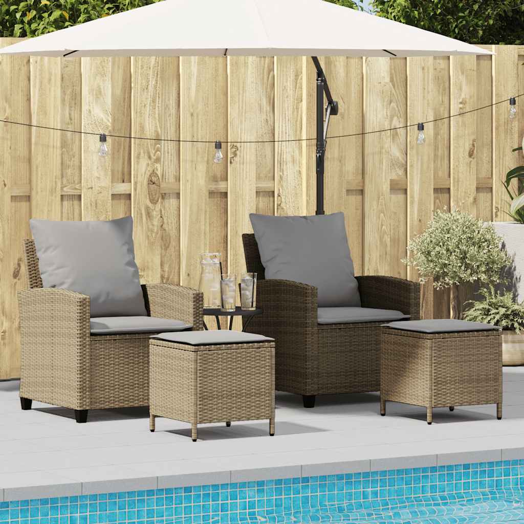 4-delige tuinbankset met kussens beige polyrotan is nu te koop bij PeponiXL, paradijselijk wonen!