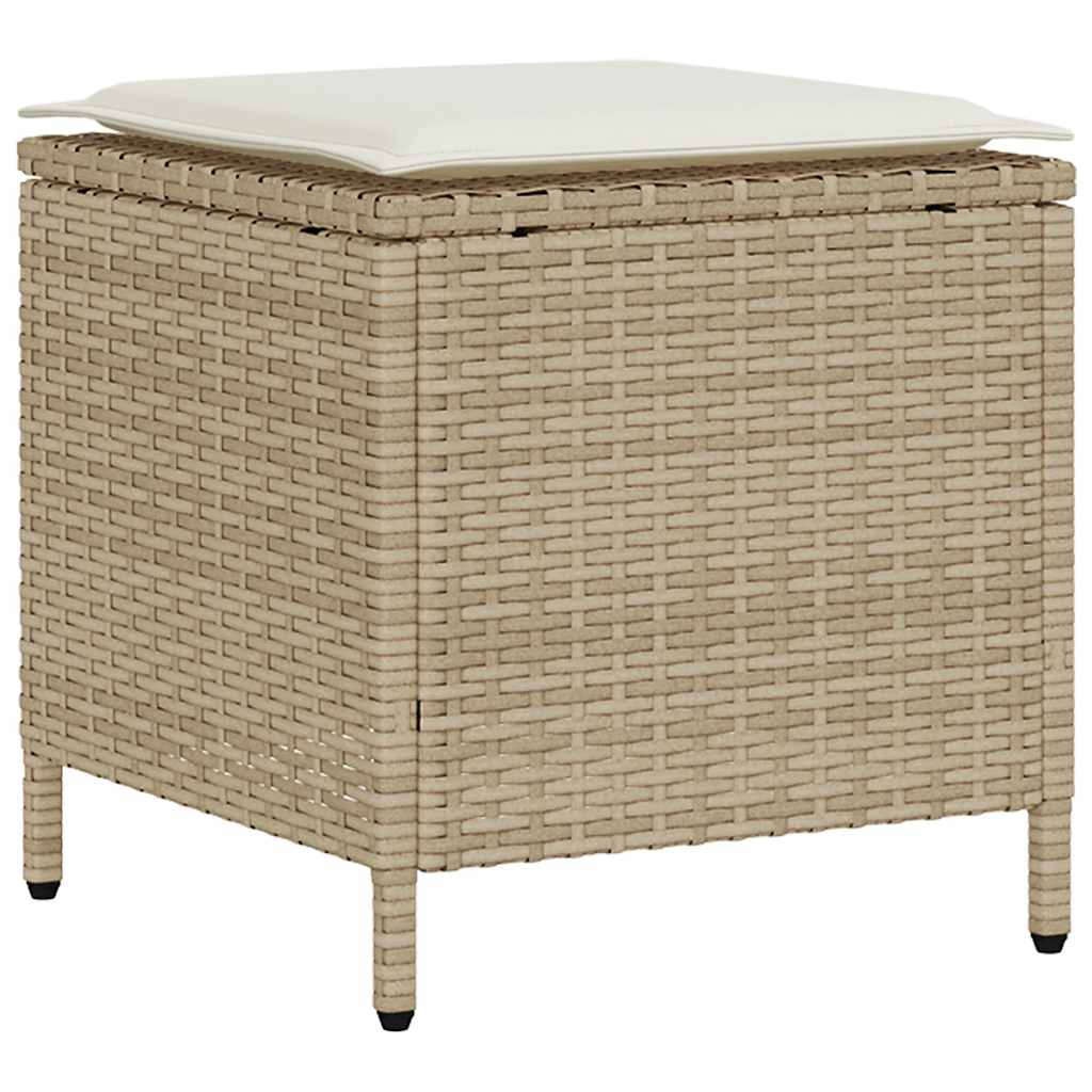 4-delige tuinbankset met kussens beige polyrotan is nu te koop bij PeponiXL, paradijselijk wonen!