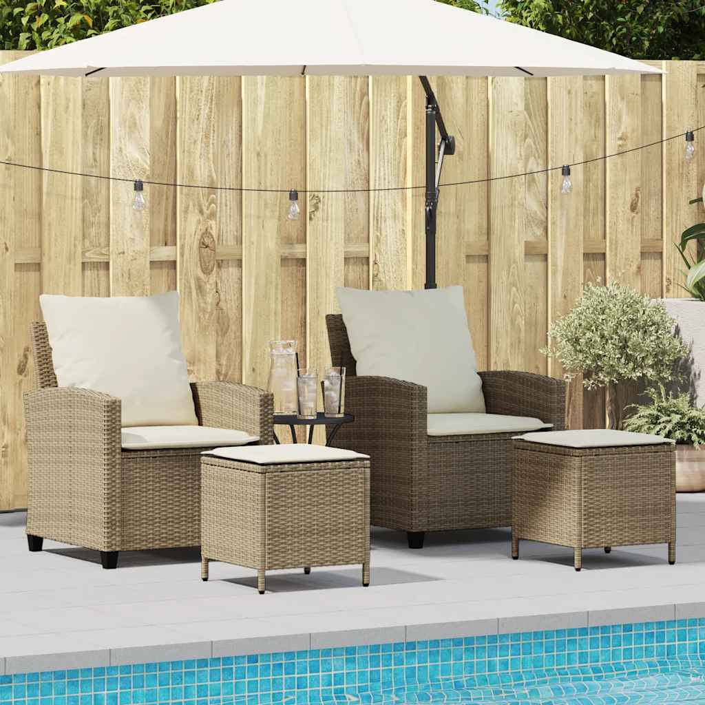 4-delige tuinbankset met kussens beige polyrotan is nu te koop bij PeponiXL, paradijselijk wonen!