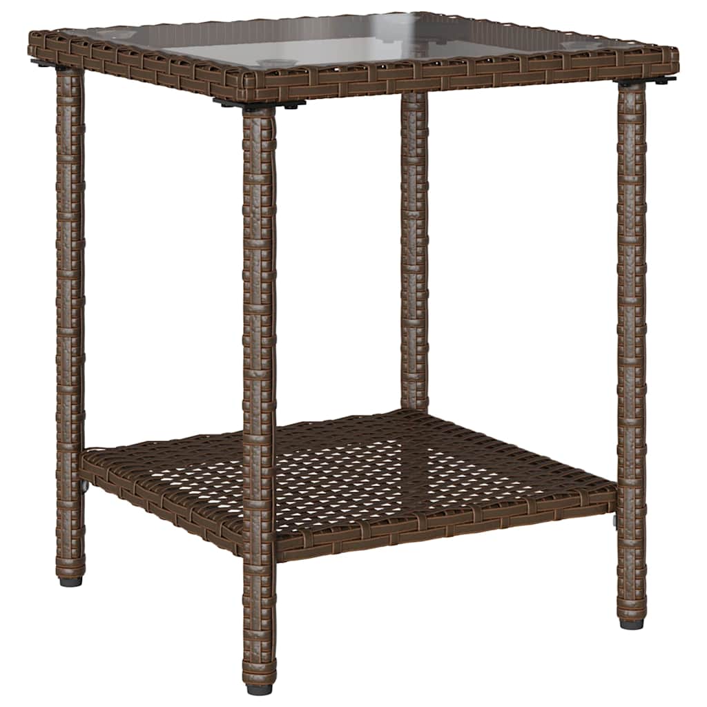 Tuinbank met tafel en kussens L-vormig bruin polyrotan is nu te koop bij PeponiXL, paradijselijk wonen!