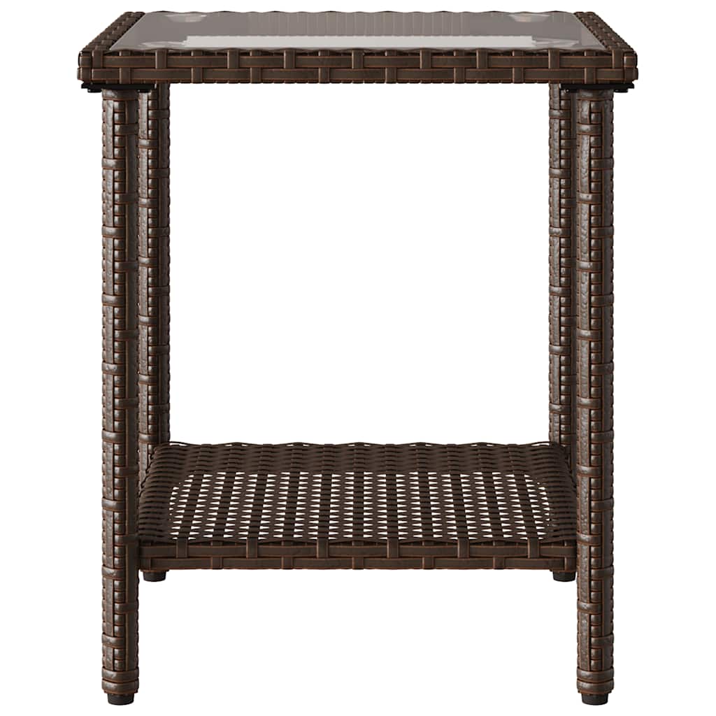 Tuinbank met tafel en kussens L-vormig bruin polyrotan is nu te koop bij PeponiXL, paradijselijk wonen!