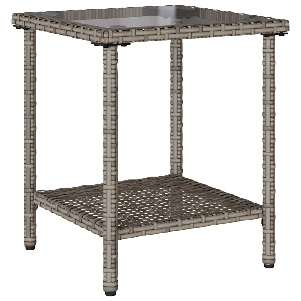 Tuinbank met tafel en kussens L-vormig poly rattan grijs is nu te koop bij PeponiXL, paradijselijk wonen!