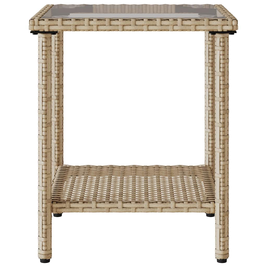 Tuinbank met tafel en kussens L-vormig beige poly rattan is nu te koop bij PeponiXL, paradijselijk wonen!