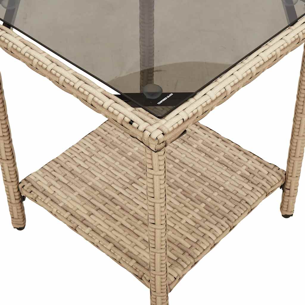 Tuinbank met tafel en kussens L-vormig beige poly rattan is nu te koop bij PeponiXL, paradijselijk wonen!