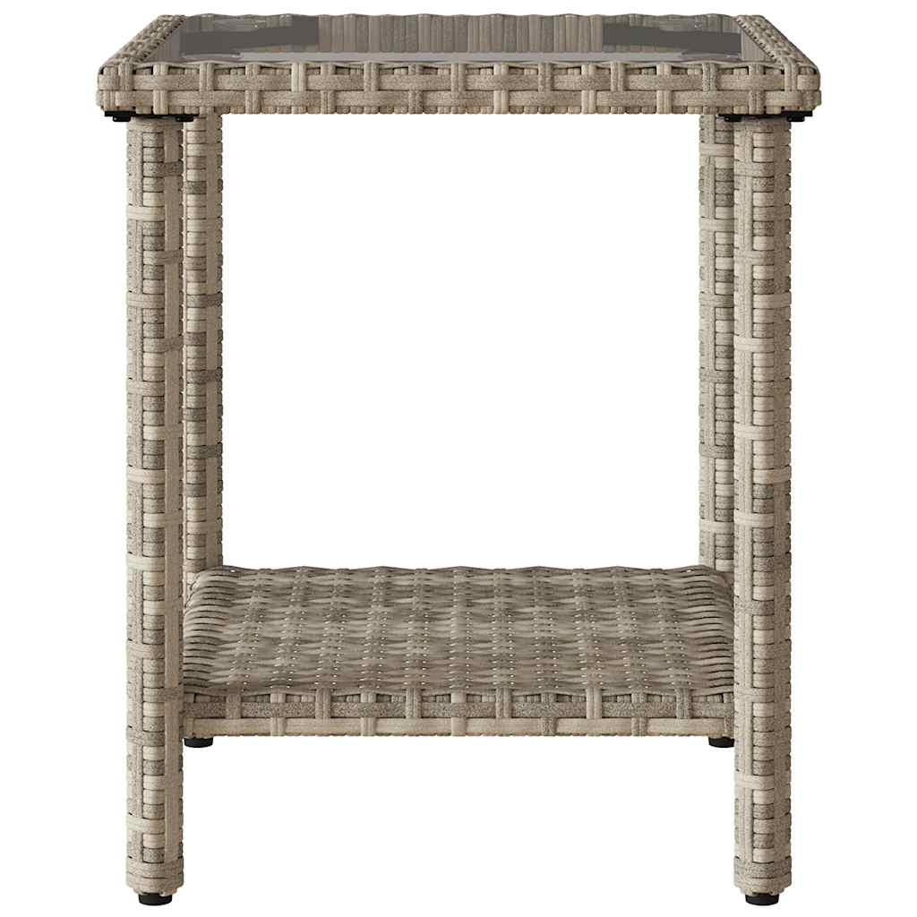 Tuinbank met tafel en kussens L-vormig poly rattan lichtgrijs is nu te koop bij PeponiXL, paradijselijk wonen!