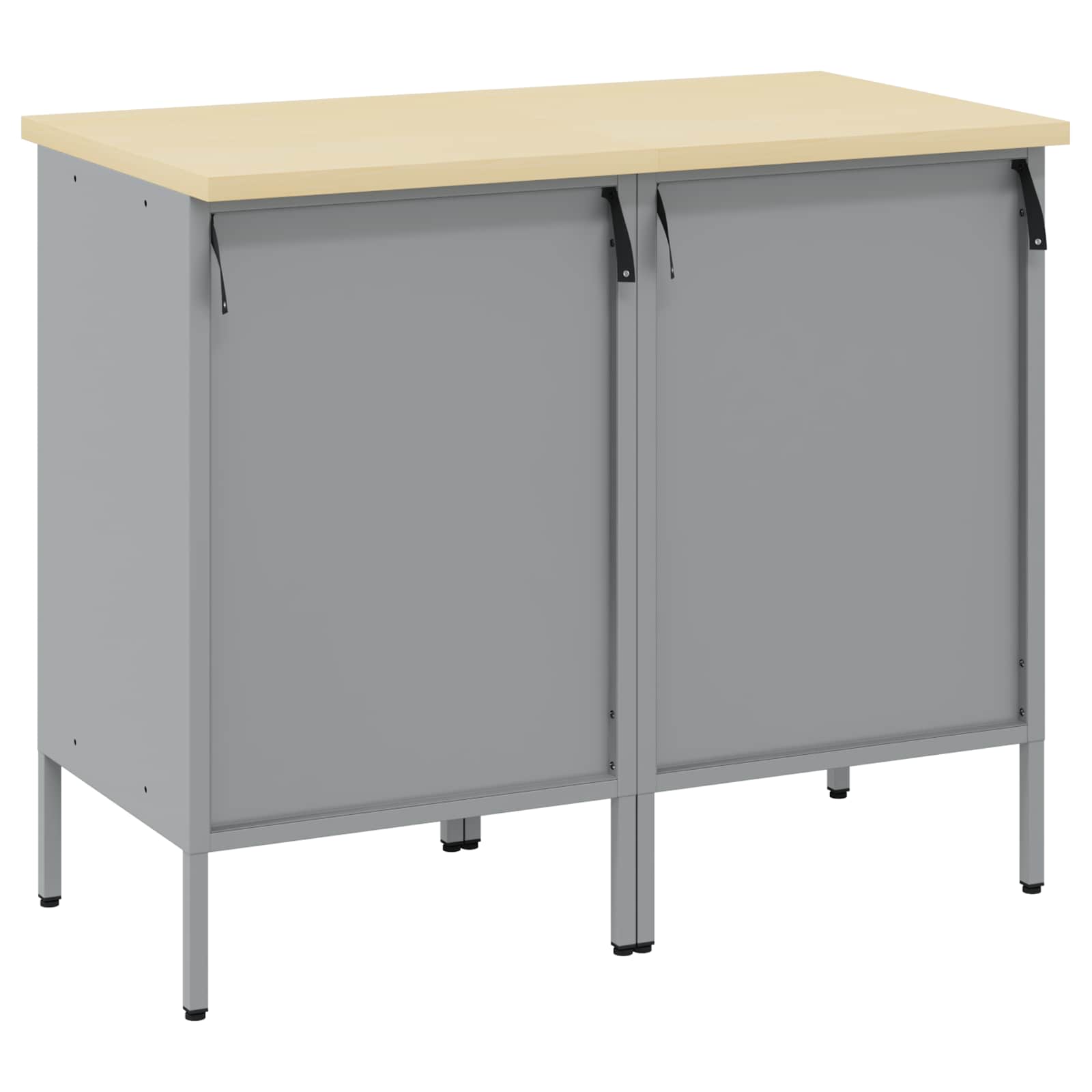 Werk kast met lade 2 pcs Zwart en Grijs 100 x 55 x 85 cm is nu te koop bij PeponiXL, paradijselijk wonen!
