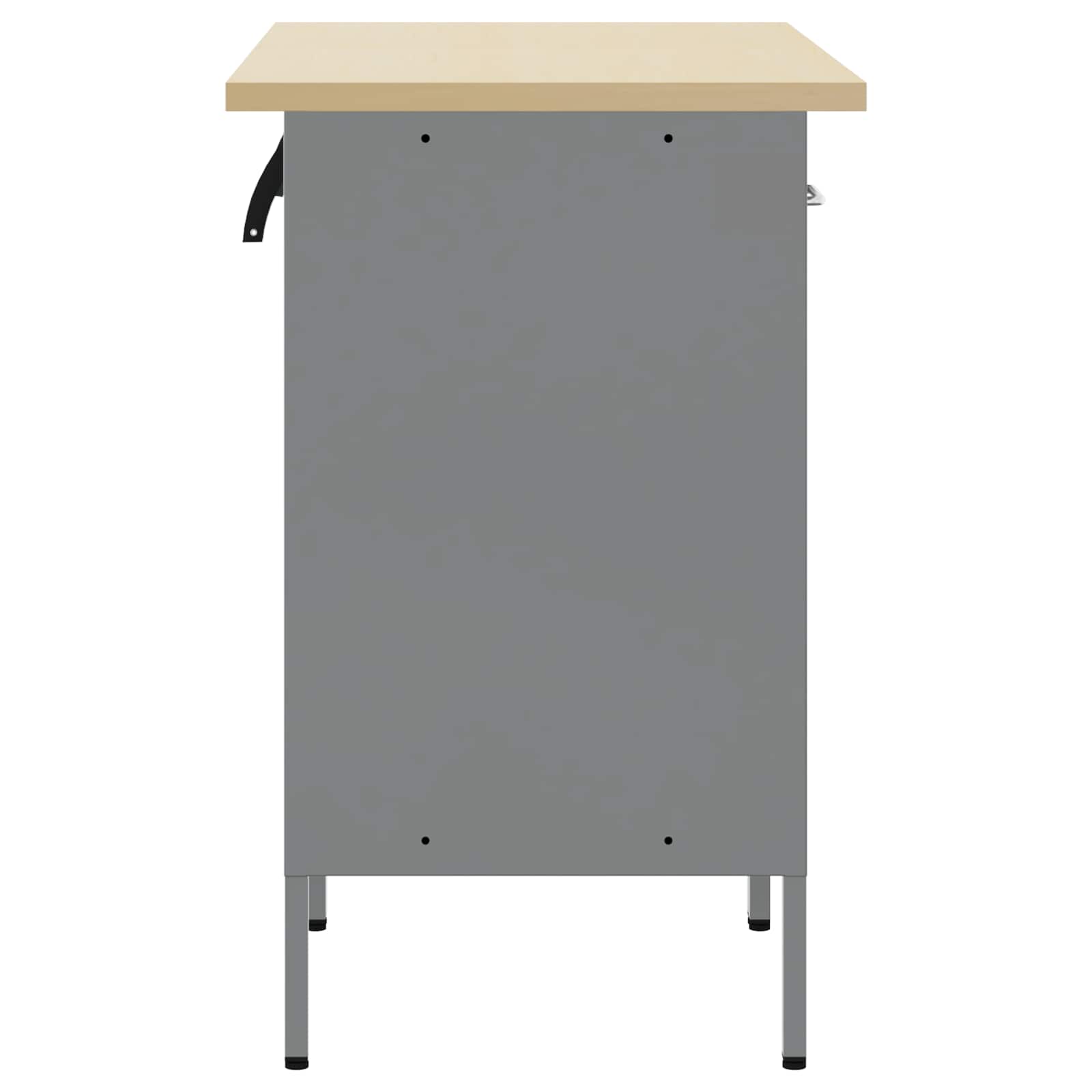 Werk kast met lade 2 pcs Zwart en Grijs 100 x 55 x 85 cm is nu te koop bij PeponiXL, paradijselijk wonen!