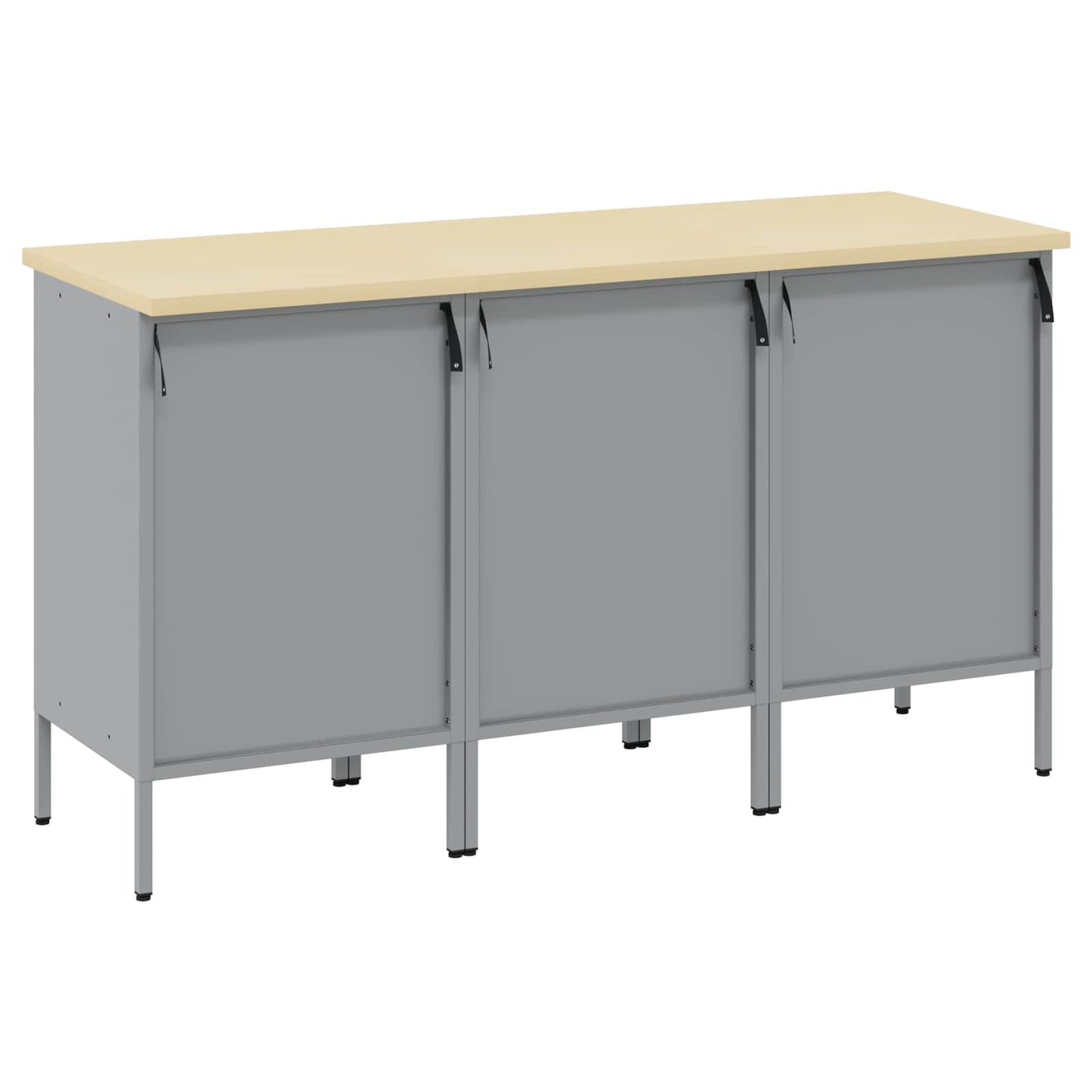 Werk kast met lade 3 pcs Zwart en Grijs 150 x 55 x 85 cm is nu te koop bij PeponiXL, paradijselijk wonen!