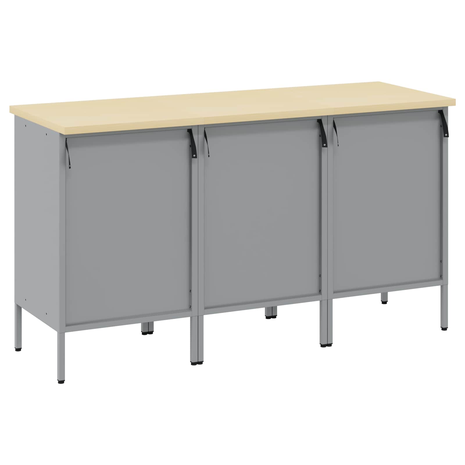 Werk kast met lade 3 pcs Zwart en Grijs 150 x 55 x 85 cm is nu te koop bij PeponiXL, paradijselijk wonen!