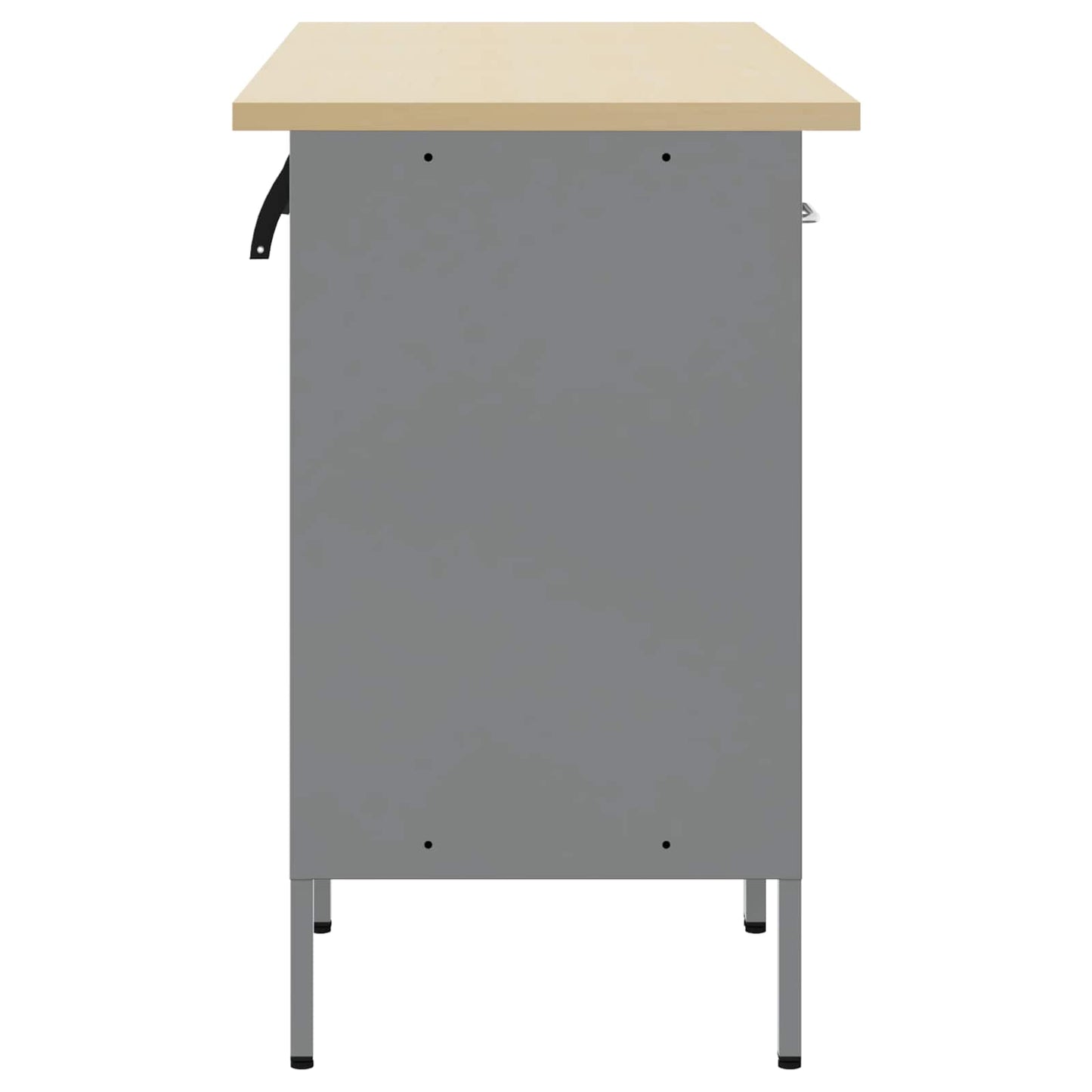 Werk kast met lade 3 pcs Zwart en Grijs 150 x 55 x 85 cm is nu te koop bij PeponiXL, paradijselijk wonen!