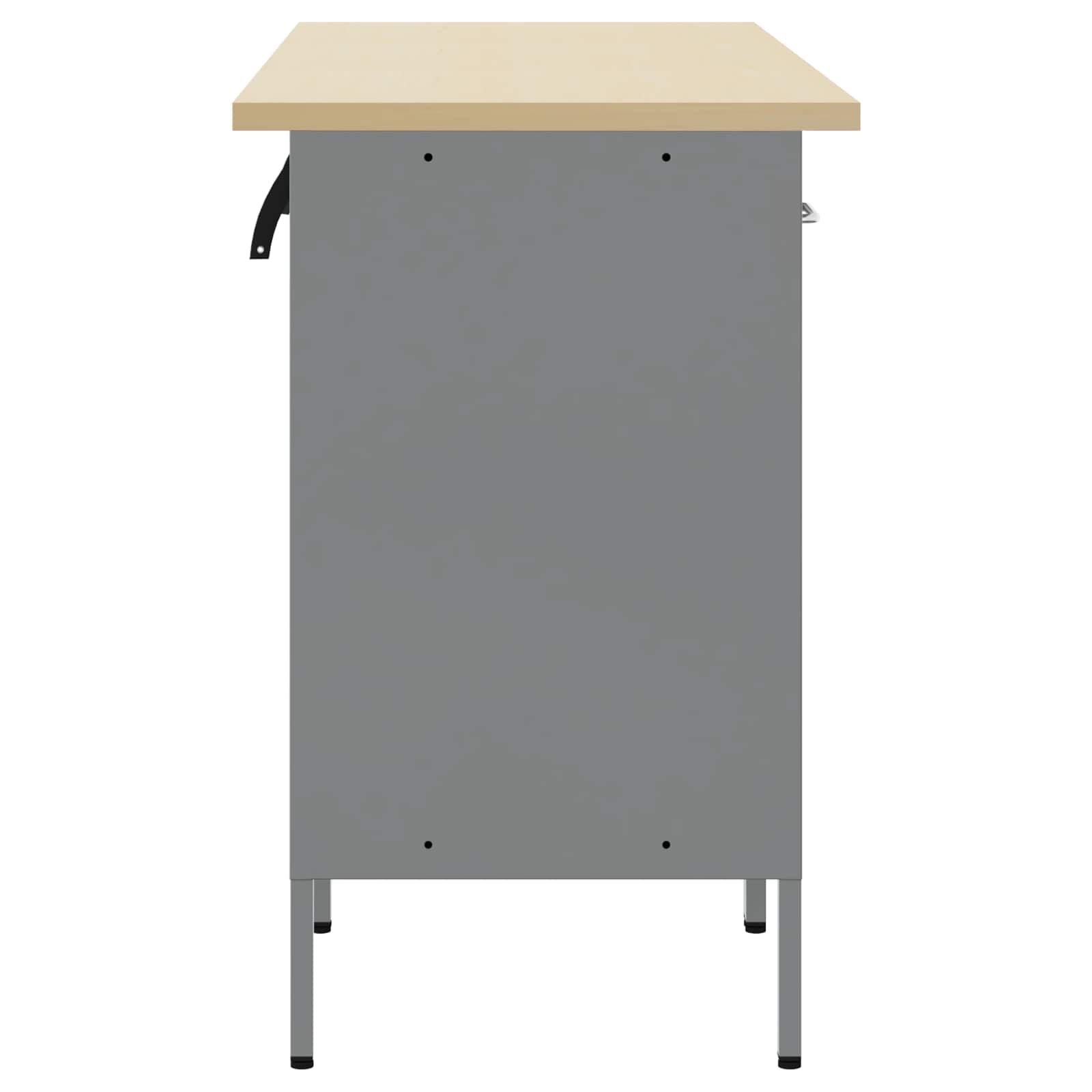 Werk kast met lade 3 pcs Zwart en Grijs 150 x 55 x 85 cm is nu te koop bij PeponiXL, paradijselijk wonen!