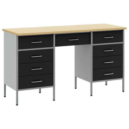 Werk Cabinet met lade met opslag 3 pcs Zwart 150 x 55 x 85 cm