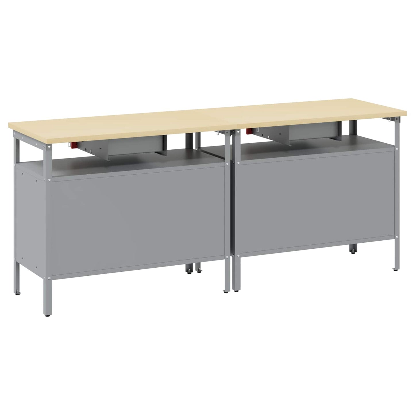 Werkbankset met lade 2 pcs Rood en Grijs 200 x 55 x 85 cm is nu te koop bij PeponiXL, paradijselijk wonen!