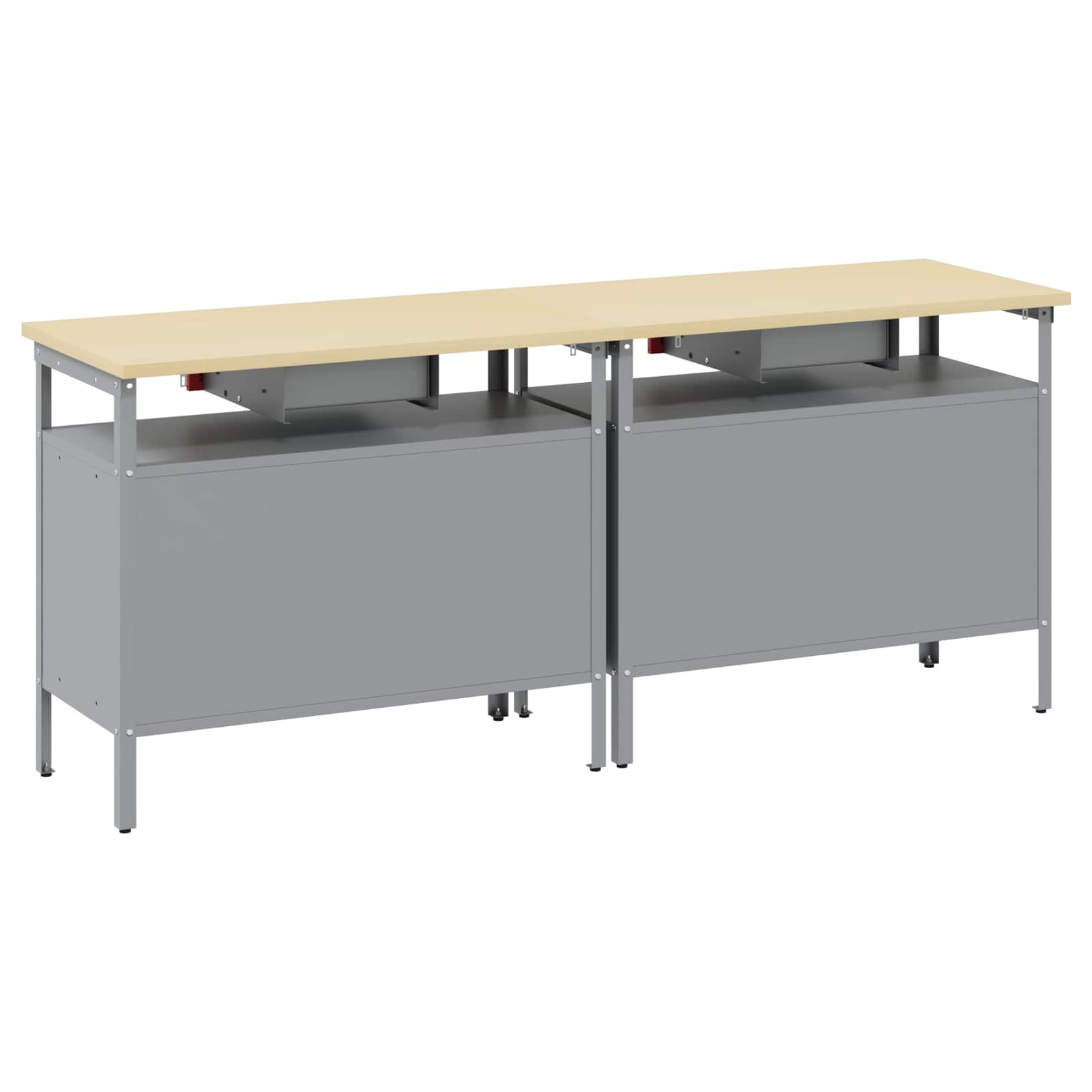 Werkbankset met lade 2 pcs Rood en Grijs 200 x 55 x 85 cm is nu te koop bij PeponiXL, paradijselijk wonen!