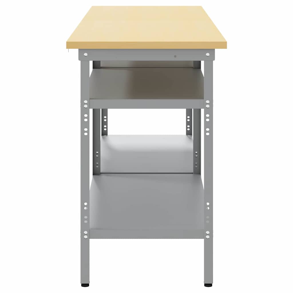 Werkbankset met plank 2 pcs Beige en Grijs 200 x 55 x 85 cm is nu te koop bij PeponiXL, paradijselijk wonen!