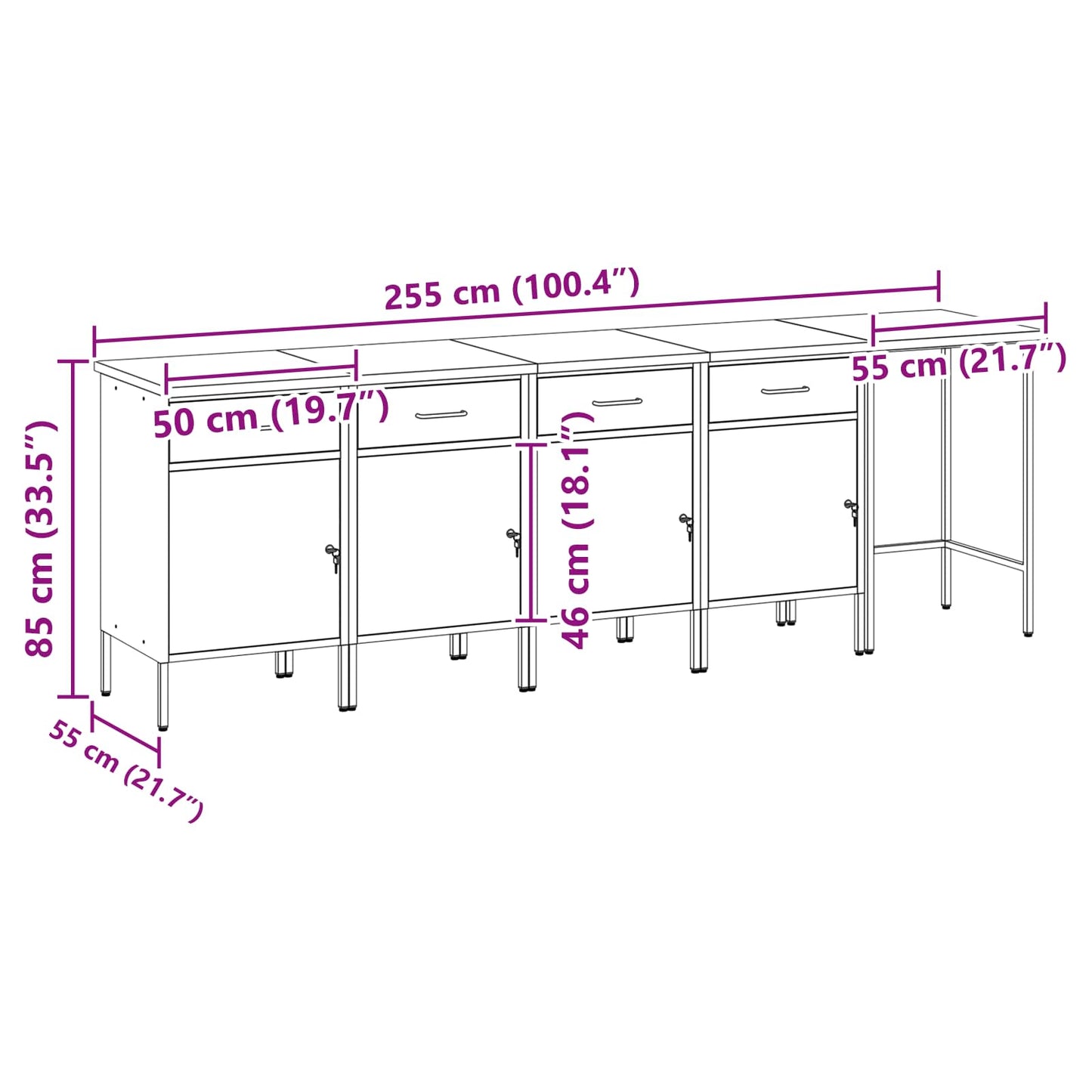 Werkkast set met lade met opslag met slot 5 pcs Zwart en Grijs is nu te koop bij PeponiXL, paradijselijk wonen!