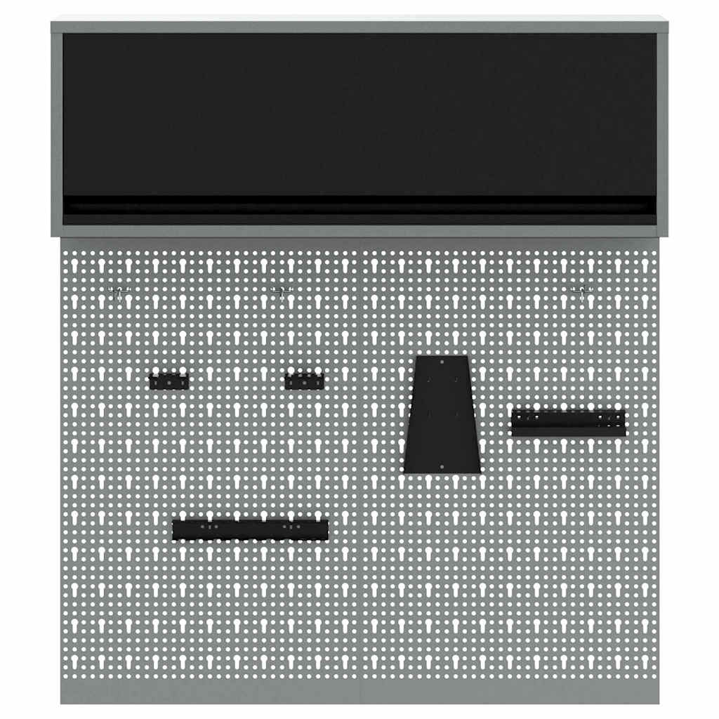 Gereedschapskast set met plank 3 pcs Zwart Gepoedercoat staal is nu te koop bij PeponiXL, paradijselijk wonen!