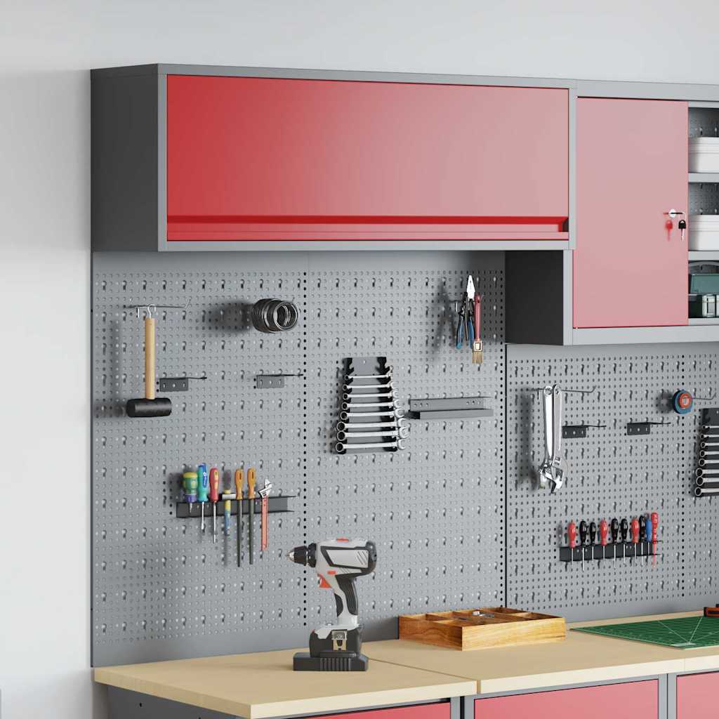 Gereedschapskast set met plank 3 pcs Rood Gepoedercoat staal is nu te koop bij PeponiXL, paradijselijk wonen!