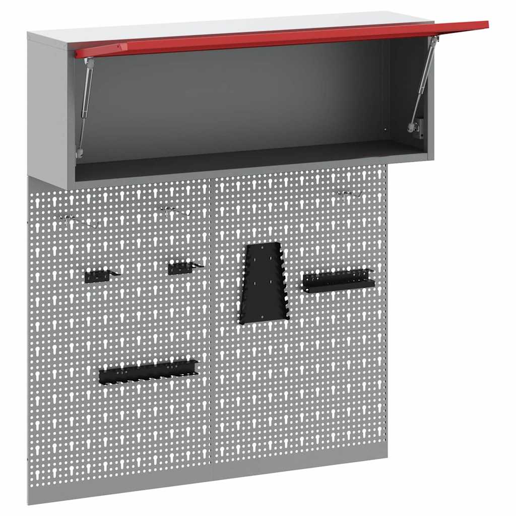 Gereedschapskast set met plank 3 pcs Rood Gepoedercoat staal is nu te koop bij PeponiXL, paradijselijk wonen!