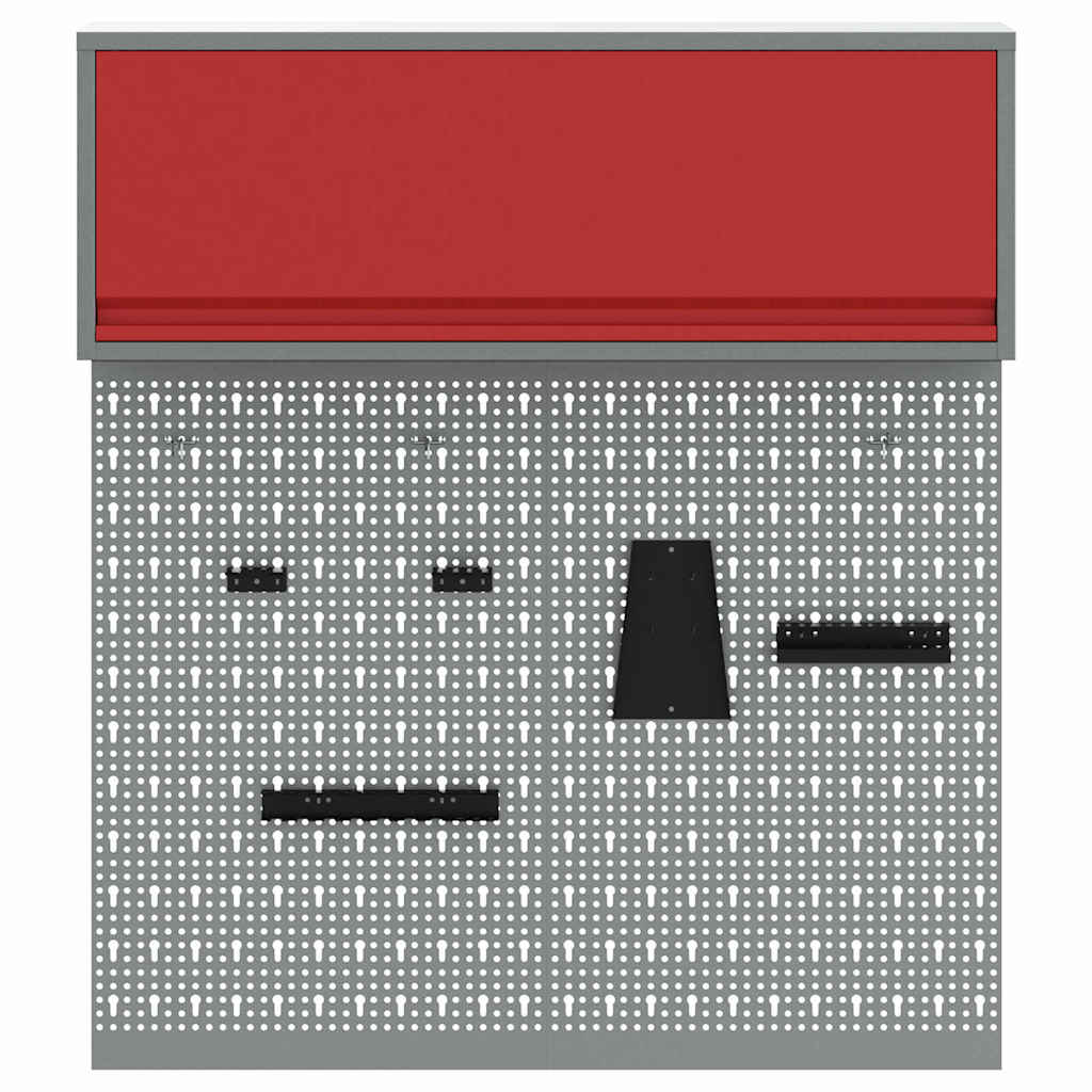 Gereedschapskast set met plank 3 pcs Rood Gepoedercoat staal is nu te koop bij PeponiXL, paradijselijk wonen!