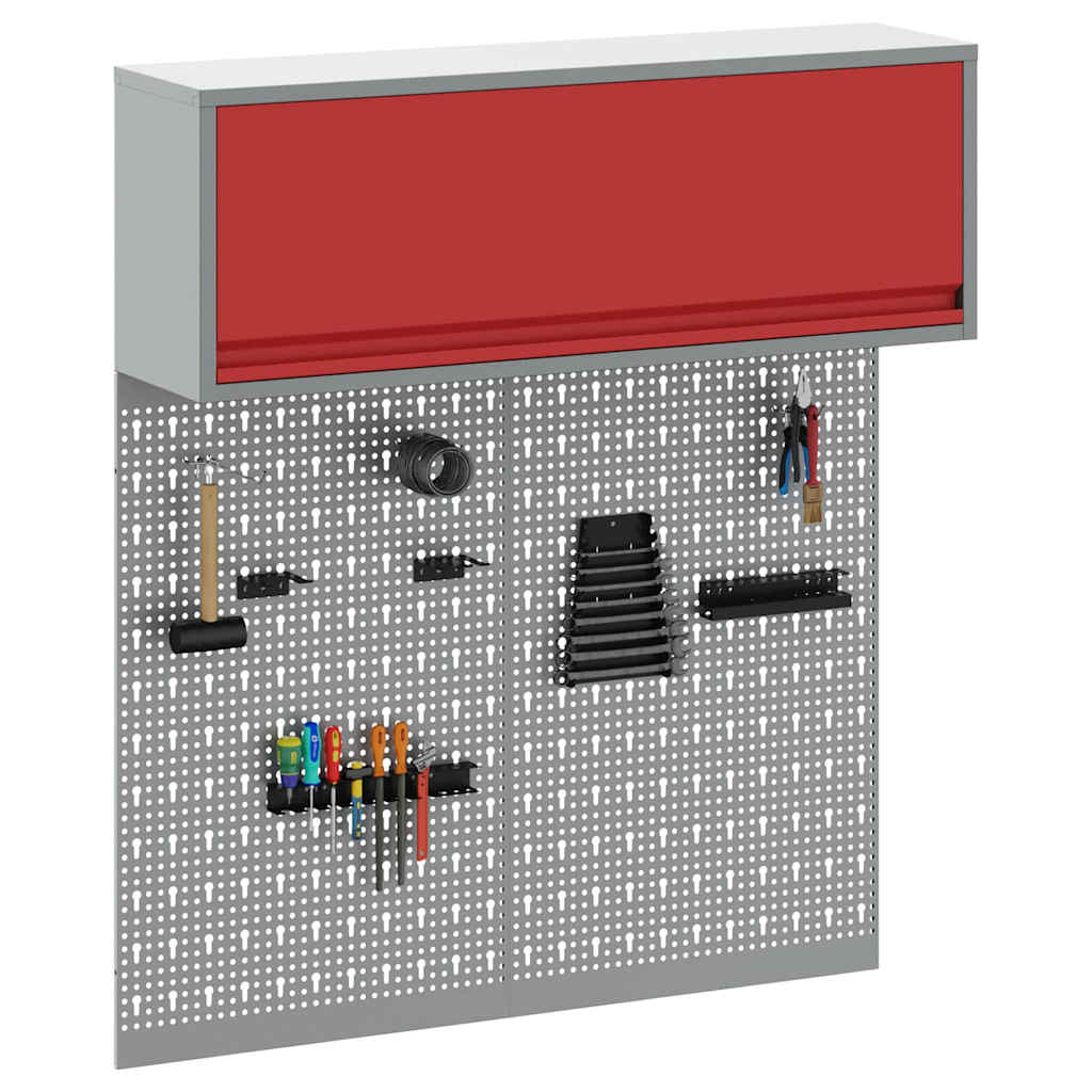Gereedschapskast set met plank 3 pcs Rood Gepoedercoat staal is nu te koop bij PeponiXL, paradijselijk wonen!