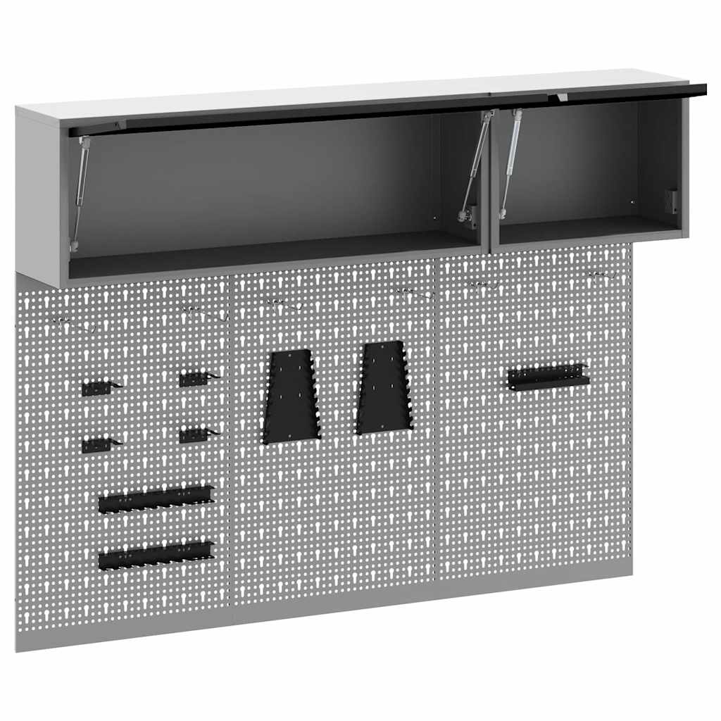 Gereedschapskast set met plank 5 pcs Zwart Gepoedercoat staal is nu te koop bij PeponiXL, paradijselijk wonen!