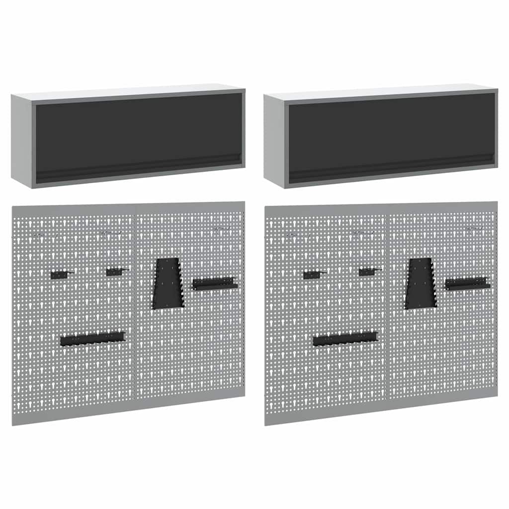 Gereedschapskast set met plank 6 pcs Zwart Gepoedercoat staal is nu te koop bij PeponiXL, paradijselijk wonen!