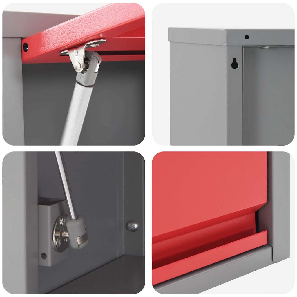 Gereedschapskast set met plank 6 pcs Rood Gepoedercoat staal is nu te koop bij PeponiXL, paradijselijk wonen!