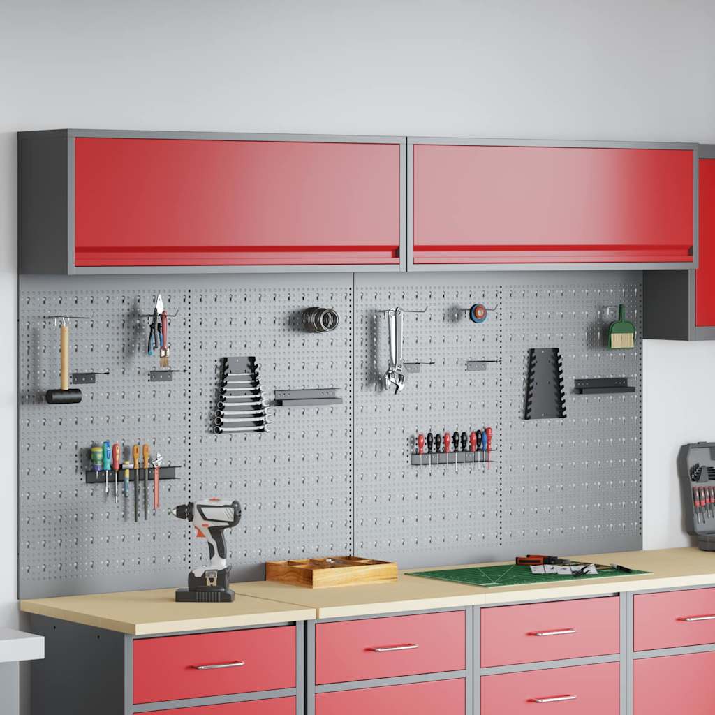 Gereedschapskast set met plank 6 pcs Rood Gepoedercoat staal is nu te koop bij PeponiXL, paradijselijk wonen!