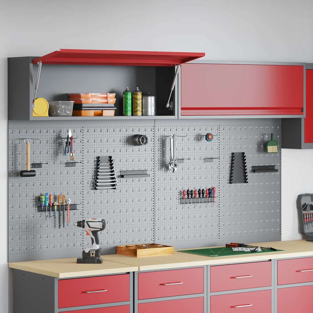 Gereedschapskast set met plank 6 pcs Rood Gepoedercoat staal is nu te koop bij PeponiXL, paradijselijk wonen!